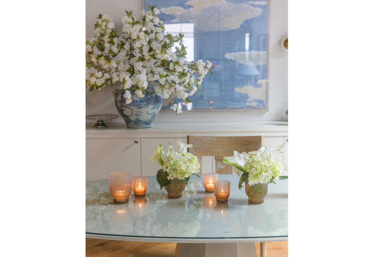 Votive Candle Holder, Smoky Ribbed Ombre Design for Tabletop Candle Arrangements, Decorative Flower Displays and Home Styling image 4